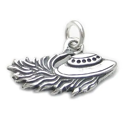 UFO 2D Spaceship Sterling Silver Charm .925 X 1 Flying Saucer Charms • $13.55