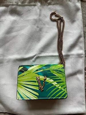 Versace Mini Virtus Jungle Print Chain Clutch L@@K *MINT* • $549.99