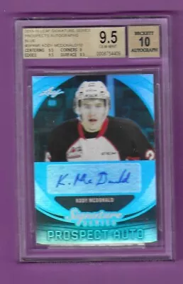 2015 Leaf Signature Series Kody McDonald Blue Auto RC 7/10 WHL Cougars BGS 9.5 • $149