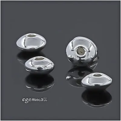 20 Sterling Silver Rondelle Saucer Spacer Beads 4mm #97895 • $5.89