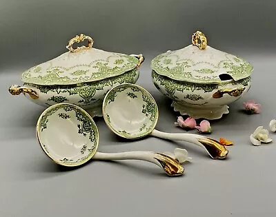 Victorian Antique 2 Small Porcelain Tureens Waverley W H Grindley 1890 • £320