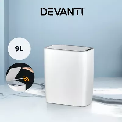 Devanti 9L Motion Sensor Bin Rubbish Automatic Trash Can Kitchen White • $32.95