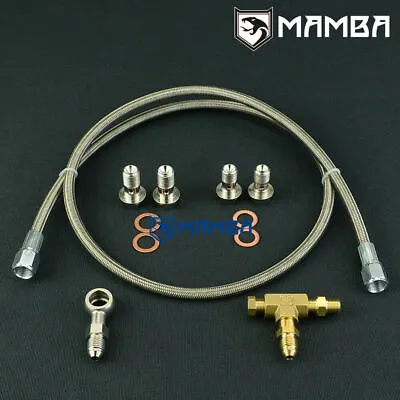 Universal 70cm Turbo Oil Feed Line W/ 1/8NPT Tee / Garrett BB GT2554R GT2560R AU • $69