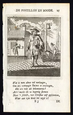 Antique Profession Print-POSTMAN-MAIL-St.Clara-1758 • $109.50