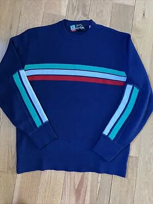 Men’s Italian Flag Ski Sweater Large Wool Acrylic VINTAGE • $12