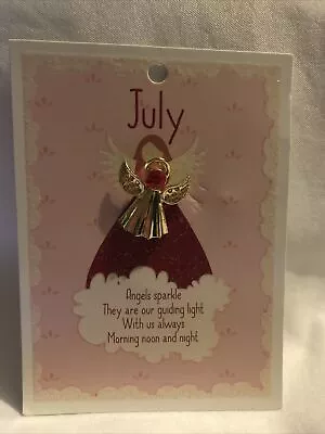 £5.99 • Buy Guardian Angel July  Birthstone Angel Pin With Gem Stone Sentimental Gift Idea