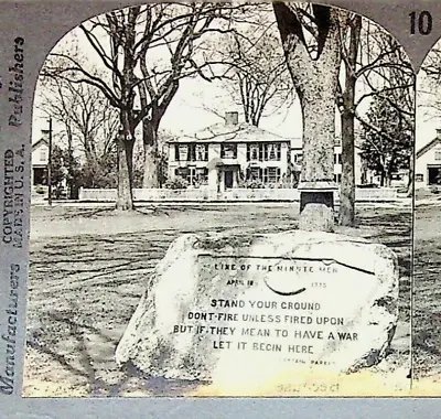 Minutemen Lexington Commons Massachusetts Photograph Keystone Stereoview Card • $11.96