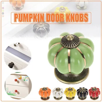 Pumpkin Ceramic Vintage Door Knobs Cabinet Drawer Cupboard Kitchen Pull Handle • $8.76