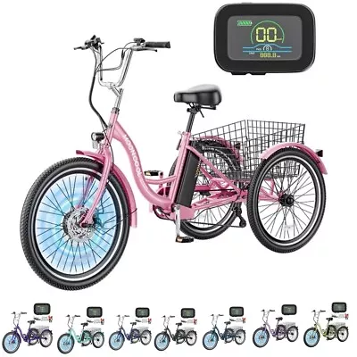 24  26” Adult Electric Trike Tricycle 350W F36V 10AH Lithium Battery W/ Basket • $949