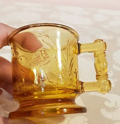 Vtg TIARA  NURSERY RHYME  AMBER CHILD'S MUG / CUP RARE STORK • $10