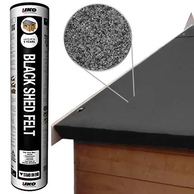 IKO Shed Felt | Black 8m X 1m | Garden Roofing Felt Bitumen Roof Sheet • £32.99