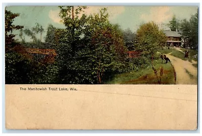 1909 Manitowish Exterior View Trout Lake Wisconsin WI Vintage Antique Postcard • $29.95