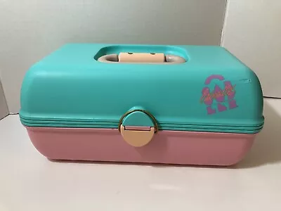 $25 • Buy Vtg Caboodle Pink Teal 80s 90s Tiered Makeup Jewelry Caddy Case Mirror 2620 USA