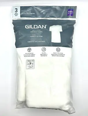 New Gildan Men’s 3 Pack Crew Neck White T-Shirts Sizes SMLXL2XL • $16.99