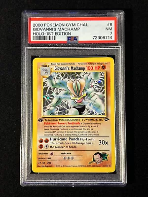 $69.99 • Buy PSA 7 NM 1st Edition Giovanni's Machamp 6/132 HOLO Gym Challenge Pokemon Card