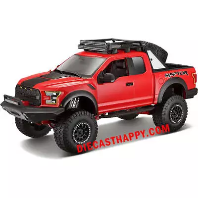 2017 Ford F-150 Raptor 1:24 Scale Diecast Model Red By Maisto • $31.39