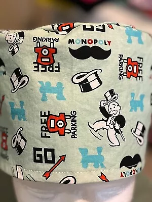 Monopoly Icons Reversible Adult Skull/Chemo Surgical Scrub Hat/Cap • $13