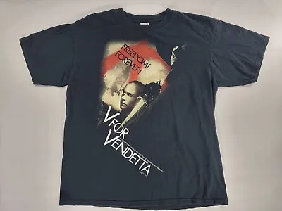 $105.56 • Buy Vintage 2006 V For Vendetta Freedom Movie Promo T-shirt DC Comics Anvil EUC XL