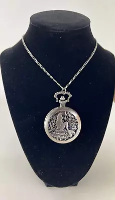 $22.50 • Buy DISNEY Little Mermaid Ariel Pocket Watch Pendant Necklace Pewter Untested