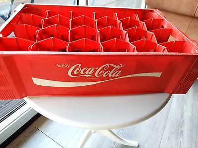 Vintage Coca Cola Red Plastic Crate Tray Bottle 24 COKE Bottles 47cmx30cmx12cm • £32