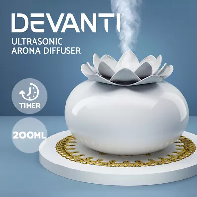 Devanti Aromatherapy Diffuser Aroma Ceramic Essential Oils Air Humidifier Lotus • $23.95