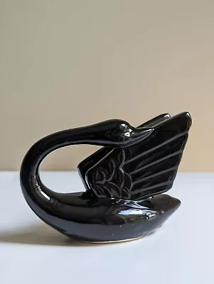 Vintage Retro 1980s Ceramic Black Swan Napkin Holder Collectable  • $26