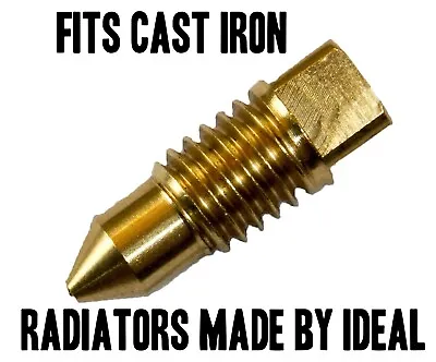 Radiator BRASS BLEED SCREW AIR /  VALVE VENT - TYPE 1 - FITS IDEAL CAST IRON RAD • £4.95