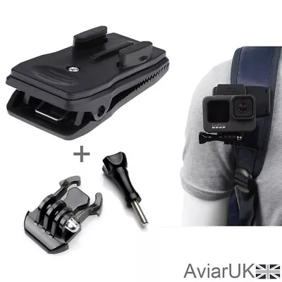 Backpack Rucksack Clip For GoPro HERO Camera Rotating Mount Shoulder Clamp UK • £6.25