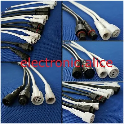 2pin 3pin 4pin Waterproof LED Strip Connector Cable Male Female IP66 White/Black • $1.13