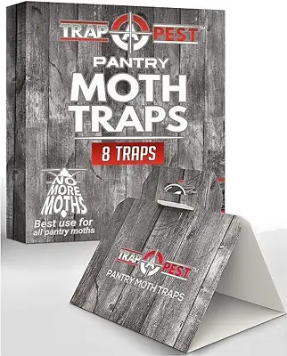 Pantry Moth Traps Safe Glue With Pheromones 8 Pack Effective Adhesive Non Toxic • $14.40