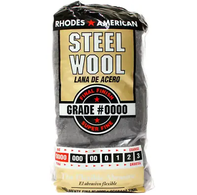 Steel Wool 12 Pad Super Fine Grade #0000 Rhodes American Final Finish-Free Ship • $6.99