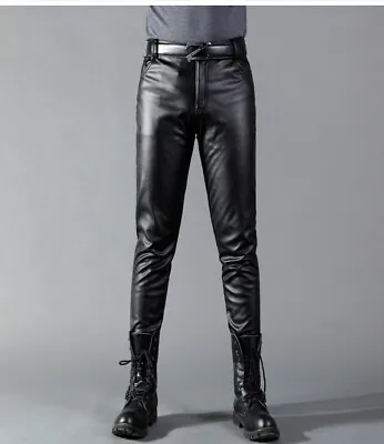 100% Genuine Sheep/Lambskin Soft Leather  Slim Fit Pants For MEN • $132.99