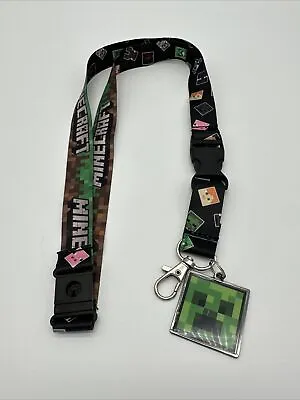 Minecraft ID Lanyard Badge Holder Classic Logo With Metal Charm Pendant • $6.99