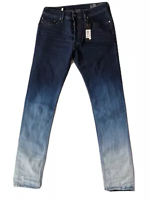 Diesel TEPPHAR Mens 084MM Blue Slim Carrot Skinny Jeans Made In Italy • $119.99