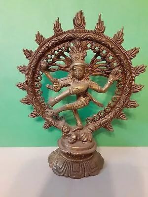 Shiva As Lord Of The Dance (Nataraja) 5.5” Vintage Brass Statue • $20