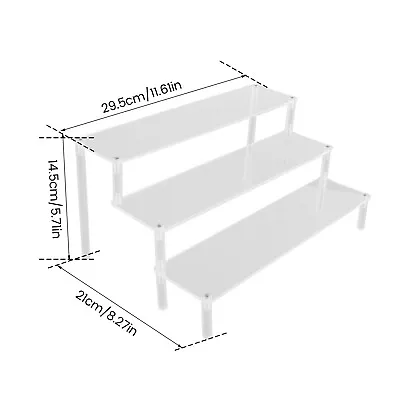 Acrylic Risers Display Stand 3 Tier Acrylic Tiered Shelf Clear Tiered BizsP • £12.59