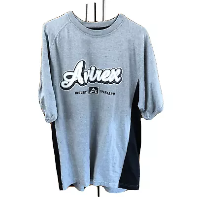 Avirex Short Sleeve T Shirt L Streetwear Blavk Gray Graphic Crew Neck Cotton • $18.70