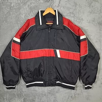 Vtg Yamaha Snowmobile Color Block Winter Jacket Coat Black Red Size XT Tall • $29.99