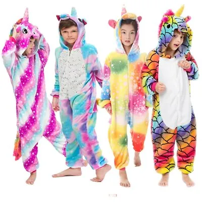 $35.34 • Buy Kigurumi Girls Unicorn Pajamas Boys Animal Kids Sleepwear Jumpsuit Children