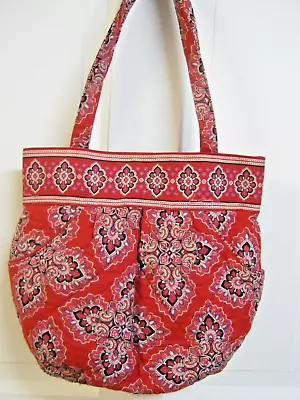 Vera Bradley FRANKLY SCARLET Morgan Pleated Purse 10 X 11 X 4 EUC • $16.99