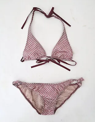 MALIA MILLS Striped String Bikini Sz 32 2 XS • $62