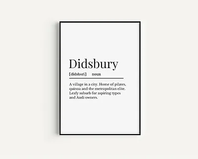 £6.99 • Buy Didsbury Print, Manchester Definition Print, Didsbury Wall Print, Definition
