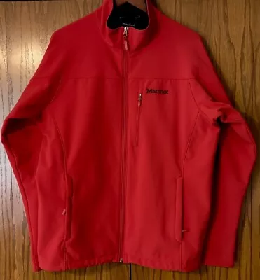 Marmot Altitude Softshell Full Zip Fleece Lined Jacket Red Mens Sz L • $69.95