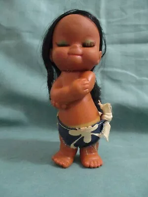 Vintage 1960s Hawaiian Girl Moody Cutie 5” Rubber Doll • $8.50