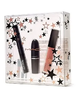 MAC STARS OF THE PARTY KIT 3 PC Lip Care Set NIB Prep+Prime Lipstick Lipgloss • $31.50