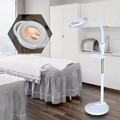 16X Diopter Floor Stand Rolling Magnifier LED Lamp Glass Magnifying Light Facial • $42.75