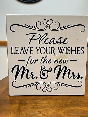 Wedding Sign Wishes Table Bride Groom Wishes For The New Mr. & Mrs. • $8