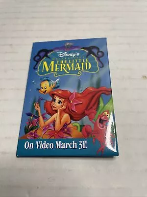 Walt Disney's THE LITTLE MERMAID Pinback Button Movie Home Video Promo Pin. 7 • £12.85