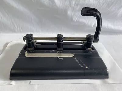 Vintage 2 Or 3 Hole Punch By Master Products Steel 3-25 Black Made In USA#2 • $14.22