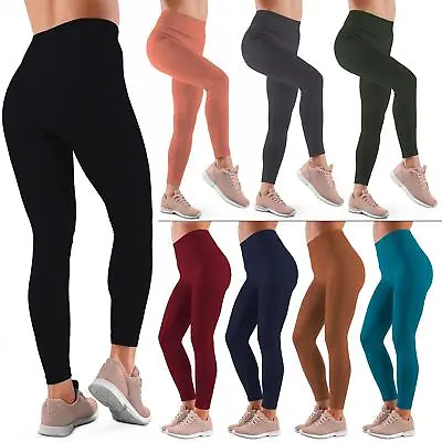 Women's Super Soft High Waist Elasticated Warm Fleece Full Length Leggings Lot • £7.99